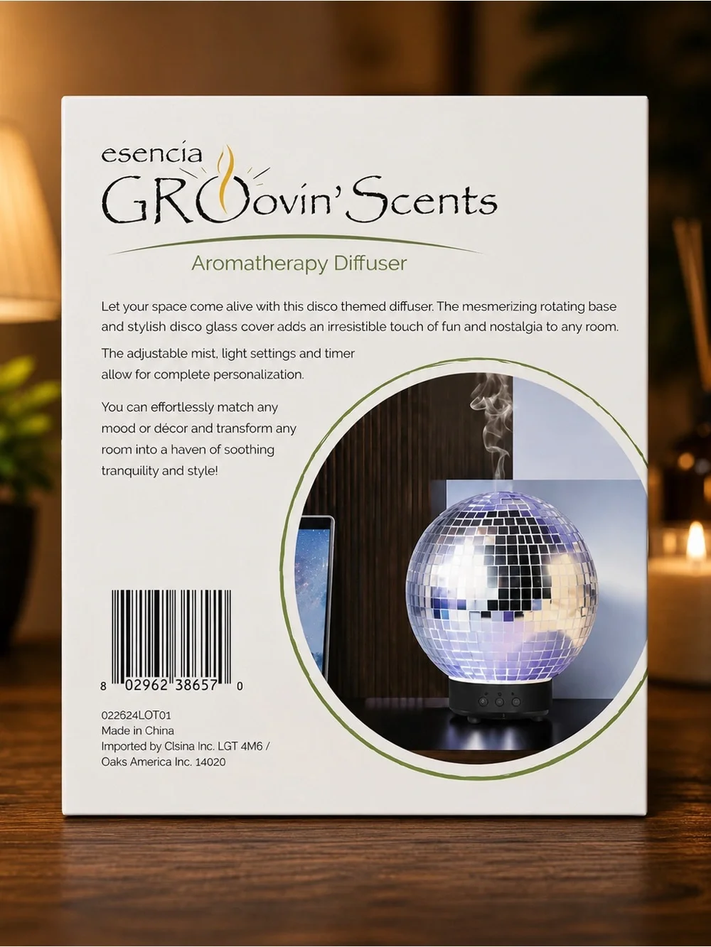 Disco Ball Diffuser : Rotating Aromatherapy Diffuser, Maximalist Decor 7 colors